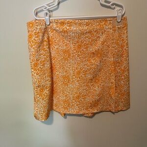 Ripskirt Hawaii Sz Large 12-14 Floral Orange and White Wrap Skirt